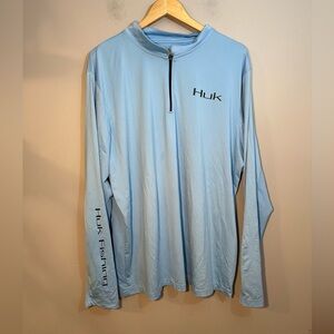Huk Icon 1/4 Zip Jacket, Carolina Blue, X-Large
